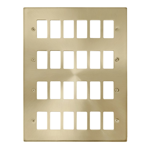 Click Deco Satin Brass 24 Gang Grid Pro Front Plate VPSB20524