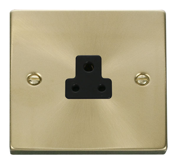 Click Deco Satin Brass 2A Single Round Pin Socket VPSB039BK