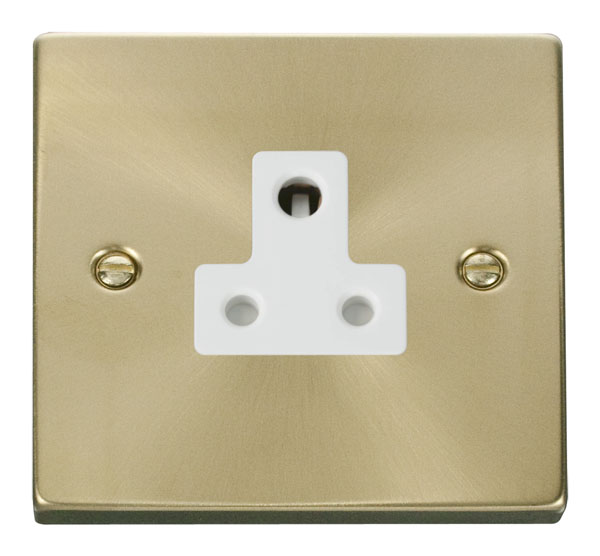 Click Deco Satin Brass 5A Single Round Pin Socket VPSB038WH
