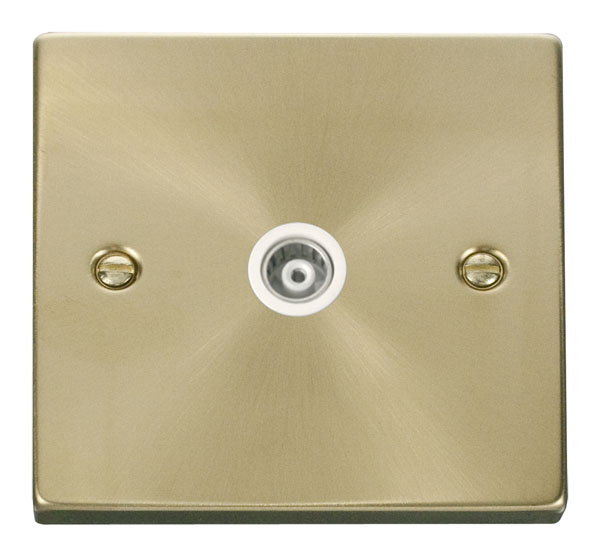 Click Deco Satin Brass Isolated Coaxial Socket VPSB158WH