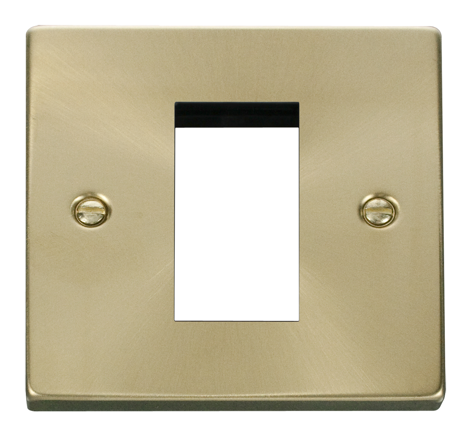 Click Deco Satin Brass New Media Single Aperture Plate VPSB310