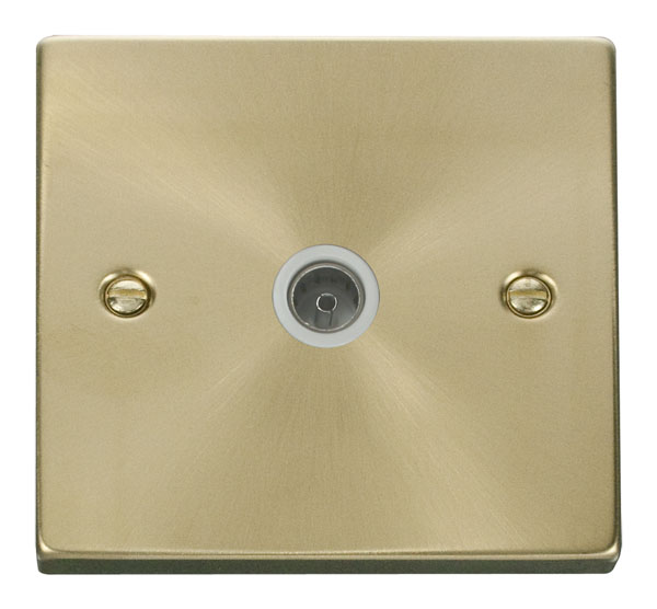 Click Deco Satin Brass Non-Isolated Coaxial Socket VPSB065WH