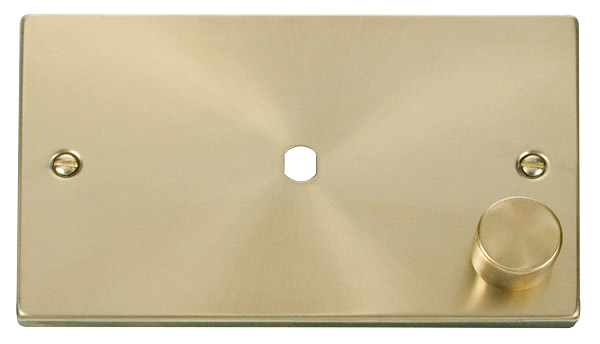 Click Deco Satin Brass Single Dimmer Plate 1000W Max VPSB185