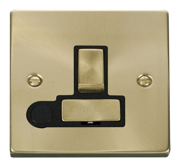Click Deco Satin Brass Switched Fused Spur with Flex Outlet VPSB551BK