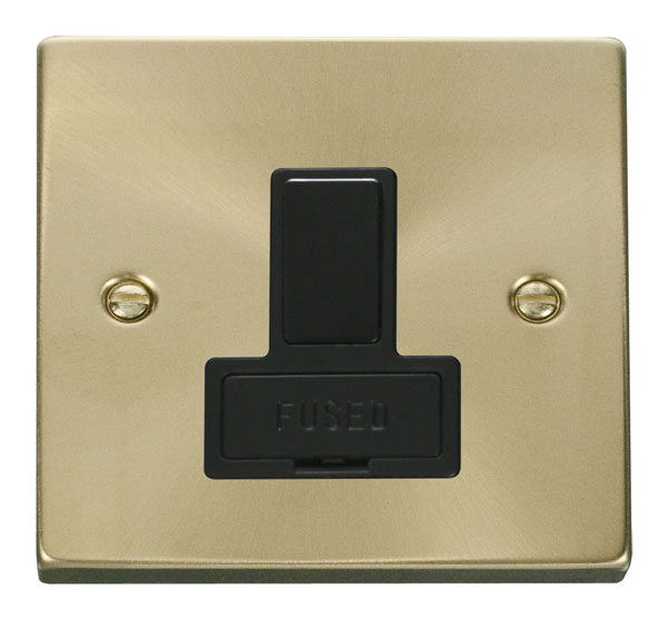 Click Deco Satin Brass Switched Fused Spur VPSB651BK