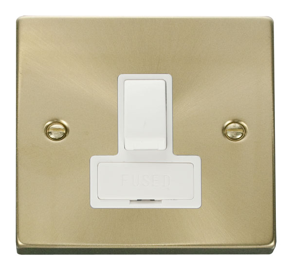 Click Deco Satin Brass Switched Fused Spur VPSB651WH