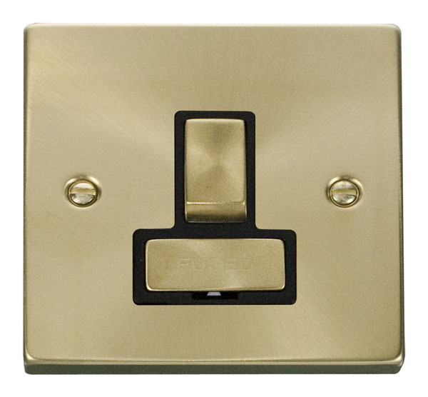 Click Deco Satin Brass Switched Fused Spur VPSB751BK