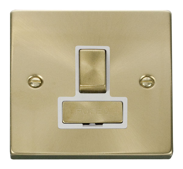 Click Deco Satin Brass Switched Fused Spur VPSB751WH