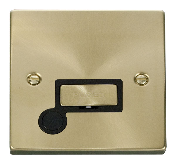 Click Deco Satin Brass Unswitched Fused Spur + F/O VPSB550BK