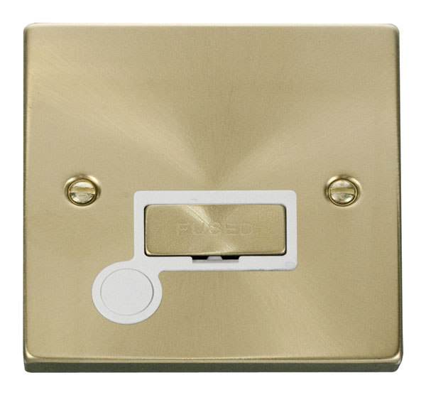 Click Deco Satin Brass Unswitched Fused Spur + F/O VPSB550WH
