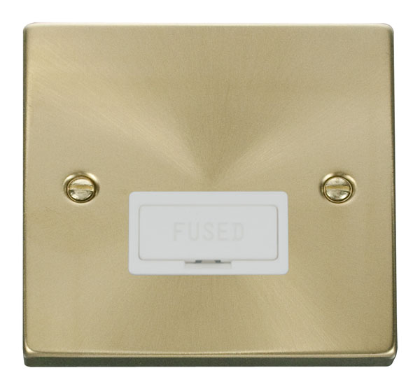 Click Deco Satin Brass Unswitched Fused Spur VPSB650WH