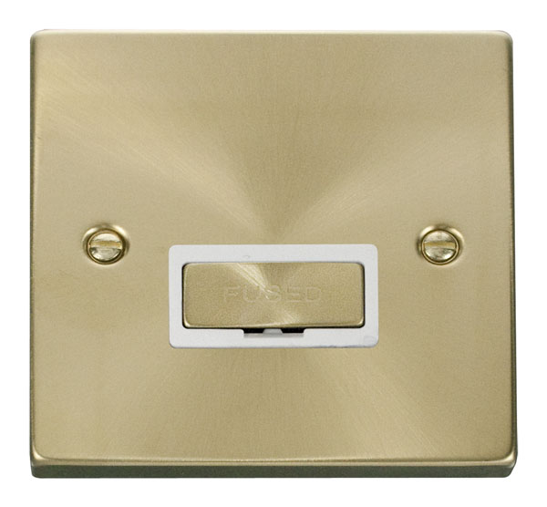 Click Deco Satin Brass Unswitched Fused Spur VPSB750WH