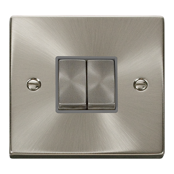 Click Deco Satin Chrome  2 Gang 2 Way Switch VPSC412GY