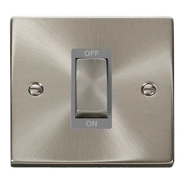 Click Deco Satin Chrome 1 Gang 45A Double Pole Switch VPSC500GY