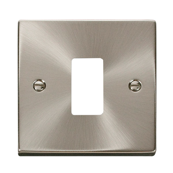 Click Deco Satin Chrome 1 Gang Grid Pro Front Plate VPSC20401