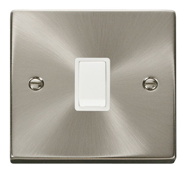 Click Deco Satin Chrome 20A Double Pole Switch VPSC622WH