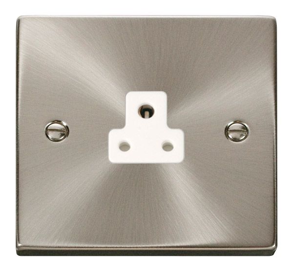Click Deco Satin Chrome 2A Single Round Pin Socket VPSC039WH