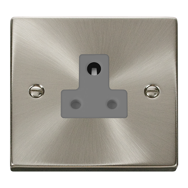 Click Deco Satin Chrome 5A Single Round Pin Socket VPSC038GY