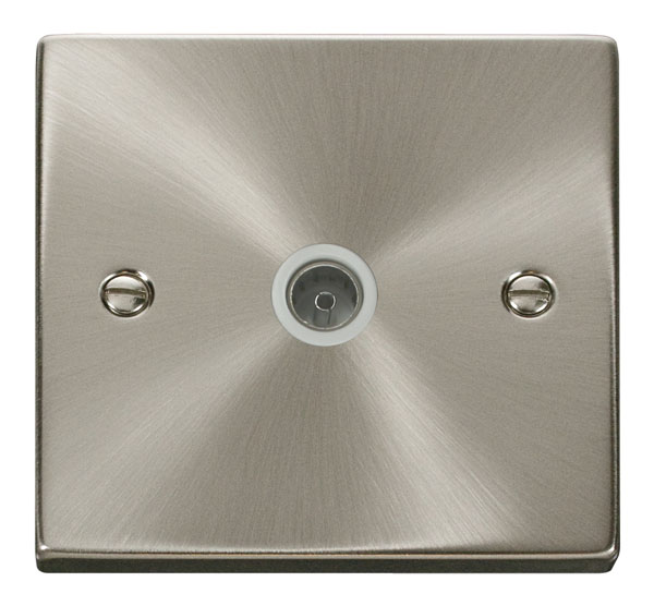 Click Deco Satin Chrome Non-Isolated Coaxial Socket VPSC065WH