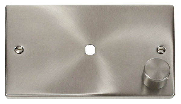 Click Deco Satin Chrome Single Dimmer Plate 1000W Max VPSC185