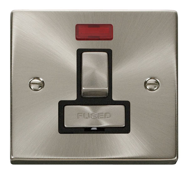 Click Deco Satin Chrome Switched Fused Spur with Neon VPSC752BK
