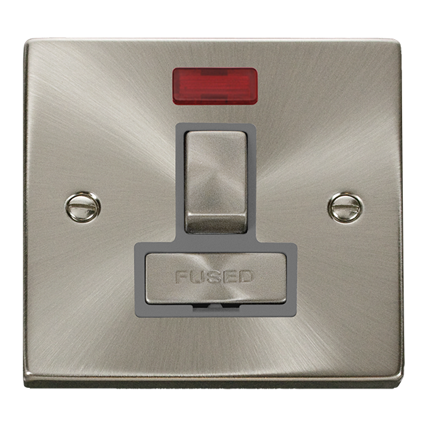 Click Deco Satin Chrome Switched Fused Spur with Neon VPSC752GY