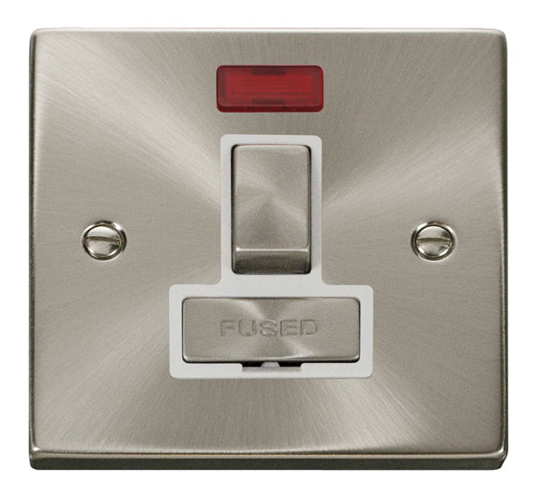 Click Deco Satin Chrome Switched Fused Spur with Neon VPSC752WH