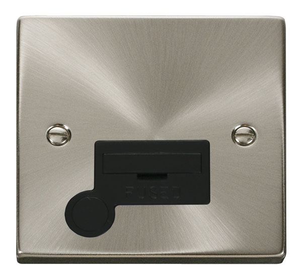 Click Deco Satin Chrome Unswitched Fused Spur with Flex Outlet VPSC050BK