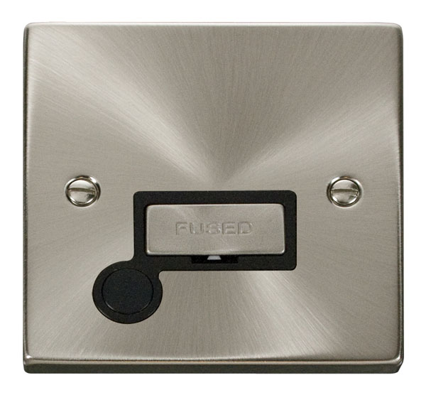 Click Deco Satin Chrome Unswitched Fused Spur with Flex Outlet VPSC550BK
