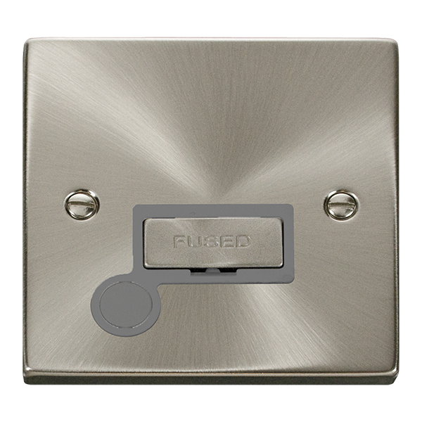 Click Deco Satin Chrome Unswitched Fused Spur with Flex Outlet VPSC550GY