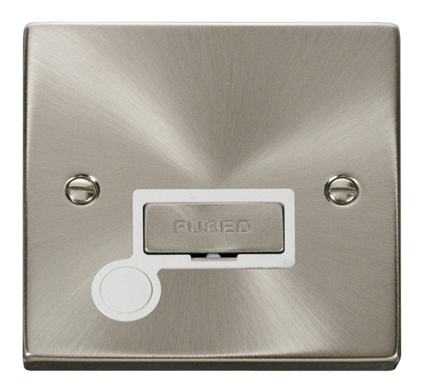 Click Deco Satin Chrome Unswitched Fused Spur with Flex Outlet VPSC550WH