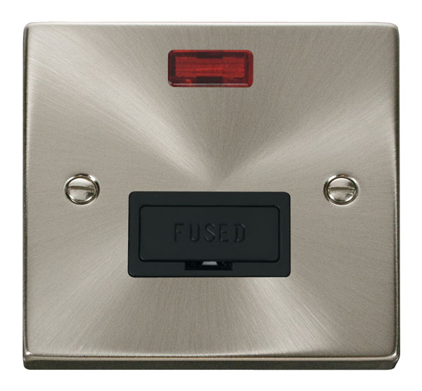 Click Deco Satin Chrome Unswitched Fused Spur with Neon VPSC653BK
