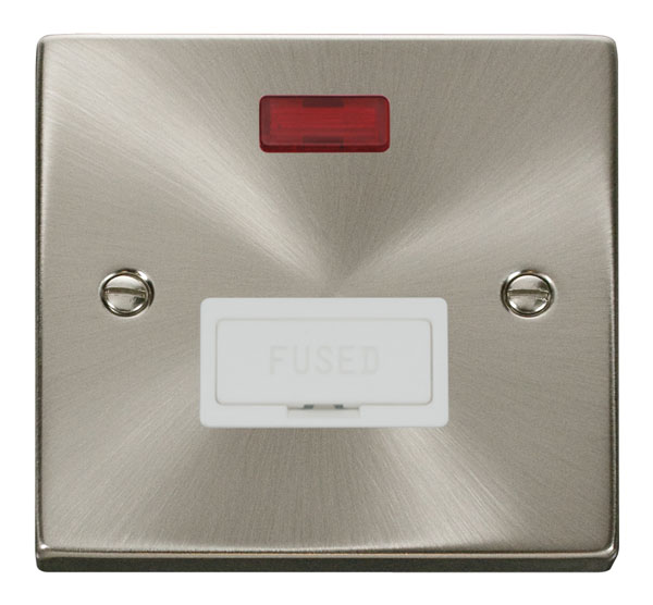 Click Deco Satin Chrome Unswitched Fused Spur with Neon VPSC653WH