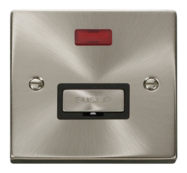 Click Deco Satin Chrome Unswitched Fused Spur with Neon VPSC753BK