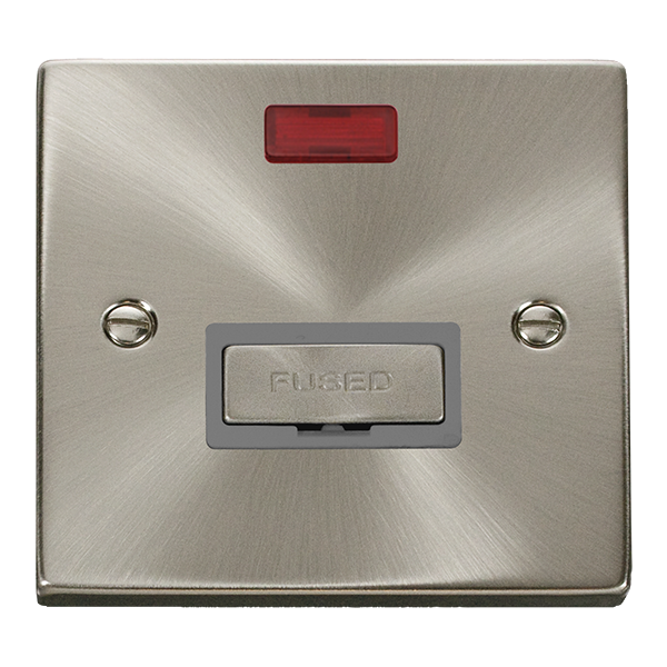 Click Deco Satin Chrome Unswitched Fused Spur with Neon VPSC753GY