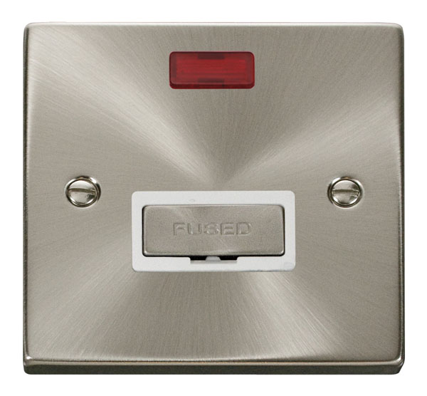 Click Deco Satin Chrome Unswitched Fused Spur with Neon VPSC753WH