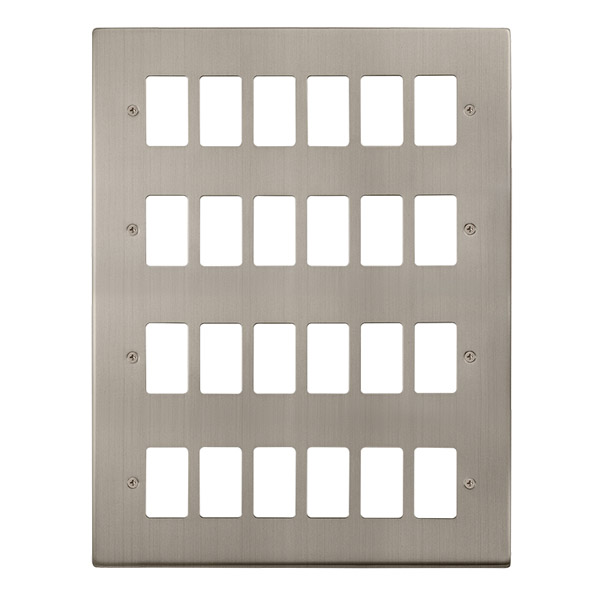 Click Deco Stainless Steel 24 Gang Grid Pro Front Plate VPSS20524