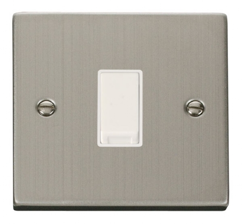 Click Deco Stainless Steel 1 Gang 2 Way Switch VPSS011WH