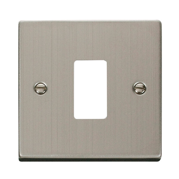 Click Deco Stainless Steel 1 Gang Grid Pro Front Plate VPSS20401