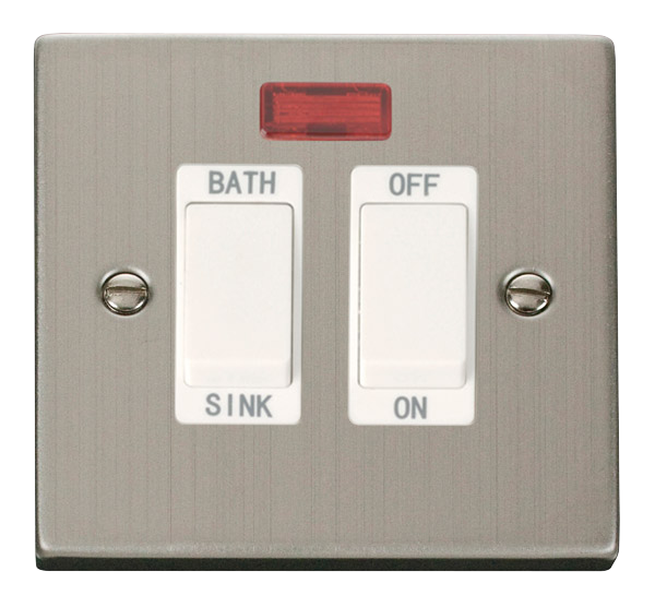 Click Deco Stainless Steel 20A DP Sink/Bath Switch VPSS024WH