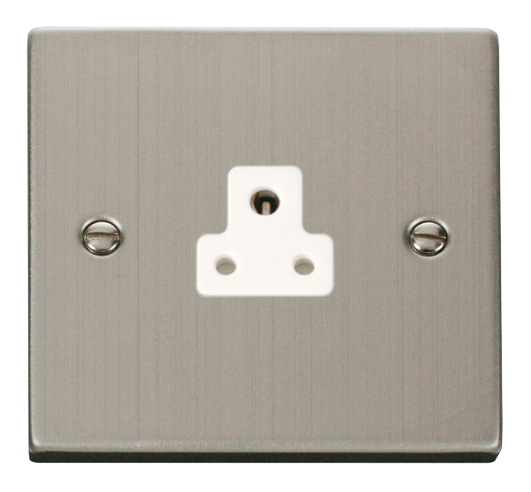Click Deco Stainless Steel 2A Round Pin Socket VPSS039WH