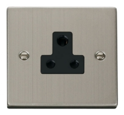 Click Deco Stainless Steel 5A Round Pin Socket VPSS038BK