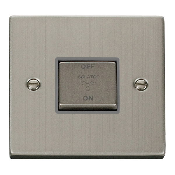 Click Deco Stainless Steel Ingot Fan Isolator Switch VPSS520GY