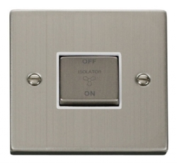 Click Deco Stainless Steel Ingot Fan Isolator Switch VPSS520WH