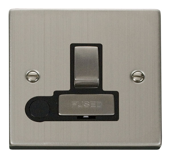 Click Deco Stainless Steel Switched Fused Spur with Flex Outlet VPSS551BK