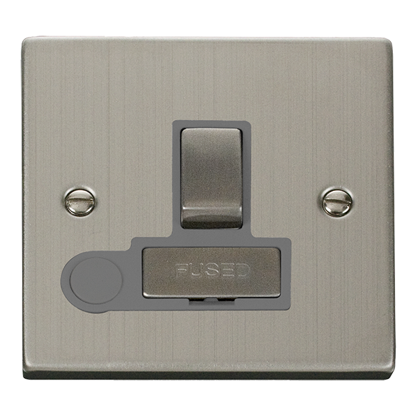 Click Deco Stainless Steel Switched Fused Spur with Flex Outlet VPSS551GY