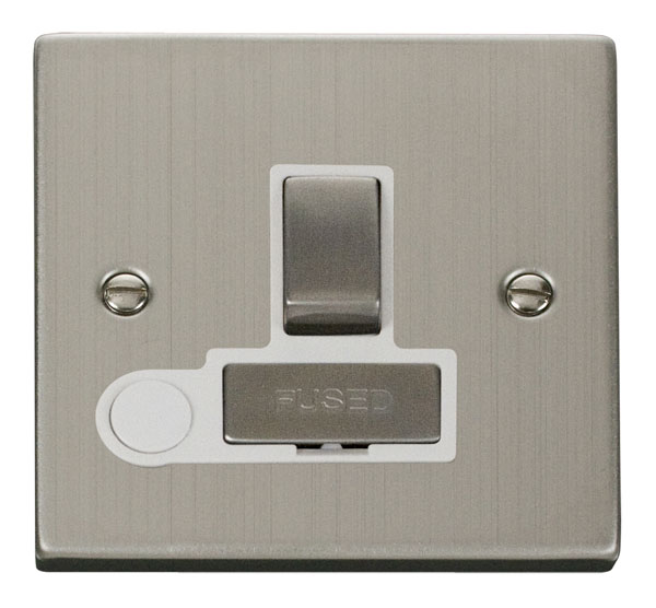 Click Deco Stainless Steel Switched Fused Spur with Flex Outlet VPSS551WH