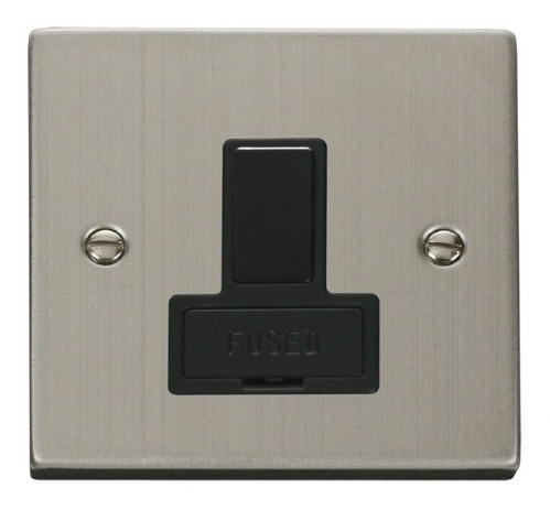 Click Deco Stainless Steel Switched Fused Spur VPSS651BK