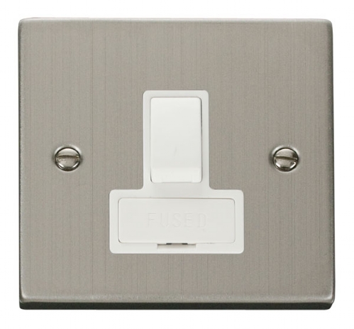 Click Deco Stainless Steel Switched Fused Spur VPSS651WH