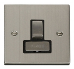 Click Deco Stainless Steel Switched Fused Spur VPSS751BK
